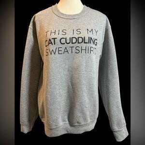 Heather Gray Cat Cuddling Sweatshirt